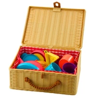 LEAN Toys 28139 Dětská čajová sada v košíku 23 ks