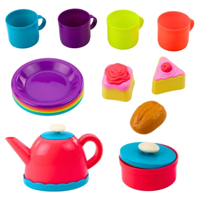 LEAN Toys 28139 Dětská čajová sada v košíku 23 ks