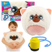 LEAN Toys 28662 Plyšový skákací míč koťátko BigCutePet, 50 cm, bílé