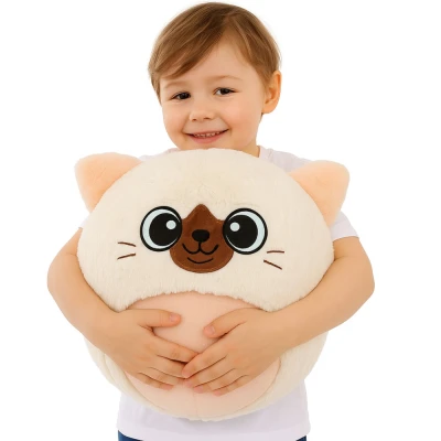 LEAN Toys 28662 Plyšový skákací míč koťátko BigCutePet, 50 cm, bílé