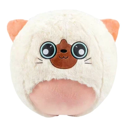 LEAN Toys 28662 Plyšový skákací míč koťátko BigCutePet, 50 cm, bílé