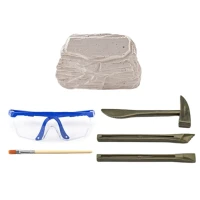 LEAN Toys 28724 Paleontologická sada vykopávek, sádrový blok a nástroje