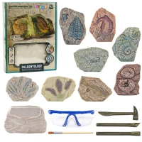 LEAN Toys 28724 Paleontologická sada vykopávek, sádrový blok a nástroje