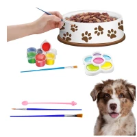 LEAN Toys 28145 Sada na malování keramické misky pro psa DIY, 6 dílů