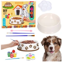 LEAN Toys 28145 Sada na malování keramické misky pro psa DIY, 6 dílů