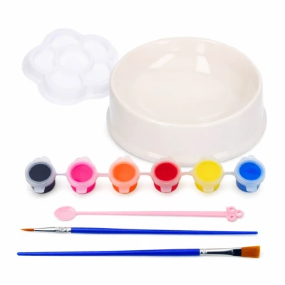 LEAN Toys 28145 Sada na malování keramické misky pro psa DIY, 6 dílů