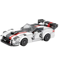 LEAN Toys 28913 Stavebnice závodní auto VIPER, 379 dílků, bílo-červený