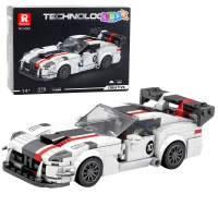 LEAN Toys 28913 Stavebnice závodní auto VIPER, 379 dílků, bílo-červený