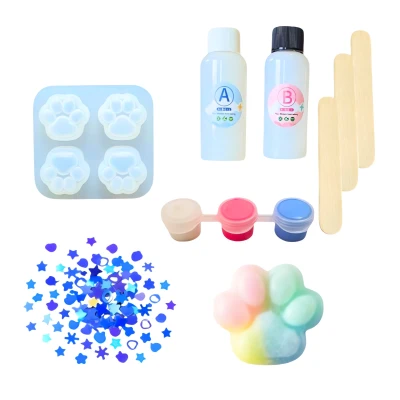 LEAN Toys 28693 Kreativní DIY sada na výrobu squishy - Kočičí tlapka, 44 dílů