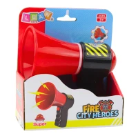 LEAN Toys 28147 Interaktivní hasičský megafon pro děti se zvukovými efekty