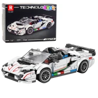 LEAN Toys 28915 Stavebnice sportovní kabriolet SVJ, 348 dílků, bílý 