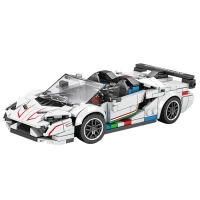 LEAN Toys 28915 Stavebnice sportovní kabriolet SVJ, 348 dílků, bílý 