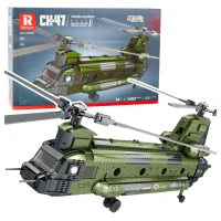 LEAN Toys 28696 CH-47 Chinook Stavebnice - Transportný vrtuľník, 1451 dielov