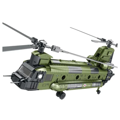 LEAN Toys 28696 CH-47 Chinook Stavebnice - Transportný vrtuľník, 1451 dielov