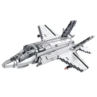 LEAN Toys 28910 Stavebnice stíhacieho lietadla F-35 Lightning II, 1490 dielov, sivá farba