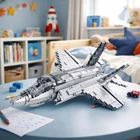 LEAN Toys 28910 Stavebnice stíhacieho lietadla F-35 Lightning II, 1490 dielov, sivá farba