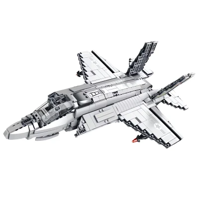 LEAN Toys 28910 Stavebnice stíhacieho lietadla F-35 Lightning II, 1490 dielov, sivá farba