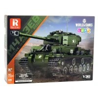 LEAN Toys 28916 Sherman M4A3E8 Tank Model Kit 1:30, 839 dielov, zelená