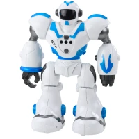 LEAN Toys 28840  Interaktivní robot na dálkové ovládání, 16 funkcí, světla a zvuky, modrý
