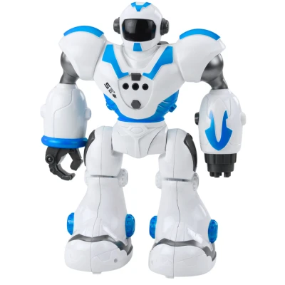 LEAN Toys 28840  Interaktivní robot na dálkové ovládání, 16 funkcí, světla a zvuky, modrý