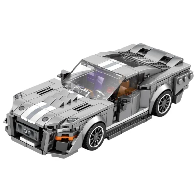 LEAN Toys 28912 Stavebnice Auto GT500, 437 dílků, šedá
