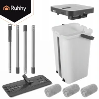 Ruhhy 27232 Dvojkomorový mop 11 l, 3x utierka, čierny a biely