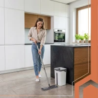 Ruhhy 27232 Dvojkomorový mop 11 l, 3x utierka, čierny a biely