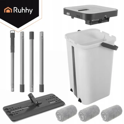 Ruhhy 27232 Dvojkomorový mop 11 l, 3x utierka, čierny a biely