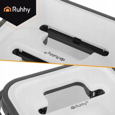 Ruhhy 27232 Dvojkomorový mop 11 l, 3x utierka, čierny a biely