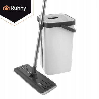 Ruhhy 27232 Dvojkomorový mop 11 l, 3x utierka, čierny a biely