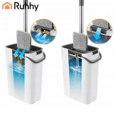 Ruhhy 27231 Dvojkomorový mop 8,5 l, 3x utierka, bielo-sivý