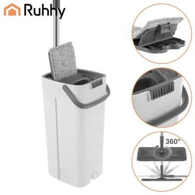 Ruhhy 27231 Dvojkomorový mop 8,5 l, 3x utierka, bielo-sivý