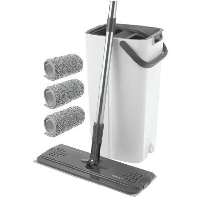 Ruhhy 27231 Dvojkomorový mop 8,5 l, 3x utierka, bielo-sivý