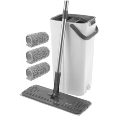 Ruhhy 27231 Dvojkomorový mop 8,5 l, 3x utierka, bielo-sivý