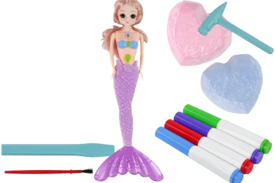 LEAN Toys 13450 Kreatívna stavebnice morská panna - Poklady a vykopávky, fialová