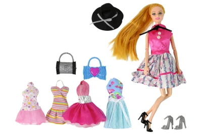 LEAN Toys 13888 Panenka Emily s vyměnitelnými šaty a doplňky