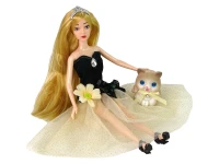 LEAN Toys 13911 Panenka Emily s koťátkem a květinou