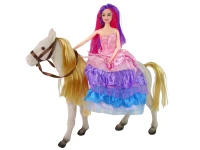 LEAN Toys 13941 Panenka Princezna s bílým poníkem a doplňky