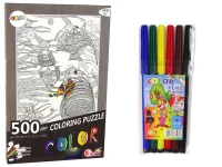LEAN Toys 14155 Puzzle k vybarvování 500 dílků - Podmořský svět