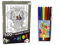 LEAN Toys 14154 Puzzle k vybarvování 500 dílků - Slon