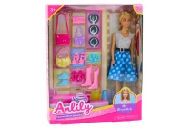 LEAN Toys 14378 Panenka Anlily s dlouhými blond vlasy s doplňky