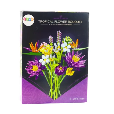 LEAN Toys 14247 Stavebné kocky - Tropické kvety 890 ks