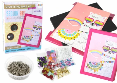 LEAN Toys 16068 Kreativní DIY sada s flitry, lama