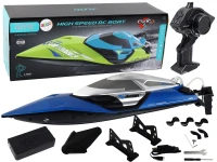 LEAN Toys 16350 Motorový člun s efekty na dálkové ovládání RC, modrý 