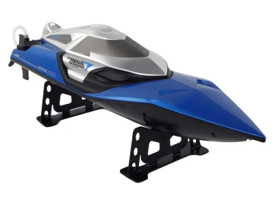 LEAN Toys 16350 Motorový člun s efekty na dálkové ovládání RC, modrý 
