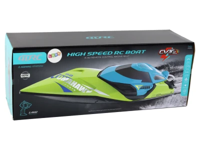 LEAN Toys 16350 Motorový člun s efekty na dálkové ovládání RC, modrý 