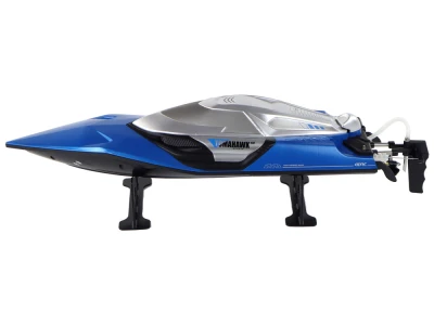 LEAN Toys 16350 Motorový člun s efekty na dálkové ovládání RC, modrý 