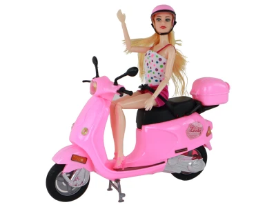 LEAN Toys 16621 Panenka na růžovém skútru