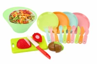 LEAN Toys 18119 Sada ovoce na krájení s příbory a tácem potraviny, 25 ks