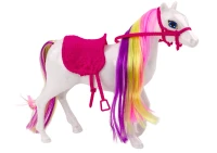 LEAN Toys 18209 Figurka koňa - biely kôň na čistenie so sedlom